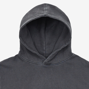 New Arrival <b>Pullover</b> <b>Men</b> Hoodie Graphite Grey French Terry Fabric Vintage Streetwear Plain Hoodie Luxury Box Custom Logo - Product Image 2
