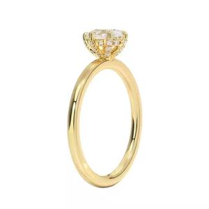 Bague de mariage unisexe en or jaune de luxe, diamant solitaire taille radiant cultivé en laboratoire, certifié IGI - Product Image 5