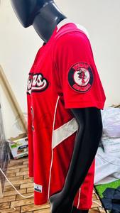 Maillot de baseball imprimé personnalisé motif léopard, logo avant, respirant, séchage rapide, évacuation de l'humidité, tissu 100 % polyester pour homme - Product Image 4