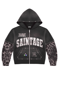 Sudadera Urbana con Estampado Personalizado y Bordado, Detalles de Pedrería, Corte Holgado, Tejido Grueso Lavado - Product Image 5