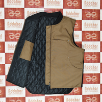 Gilet de travail personnalisé de haute qualité avec col pour hommes Gilet de travail pour hommes Gilets zippés en coton durable avec poches plaquées Gilet en toile de canard