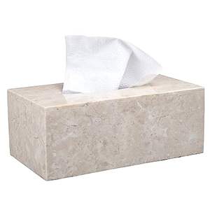 Boîte à mouchoirs rectangulaire en pierre de marbre Champagne, boîte à mouchoirs en marbre de pierre naturelle, boîte à mouchoirs en marbre faite à la main - Product Image 5