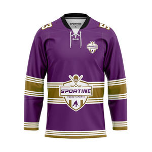 Camiseta de hockey sobre hielo personalizada, logotipo de equipo, uniforme de hockey impreso por sublimación OEM, camisetas de hockey de secado rápido transpirables - Product Image 2