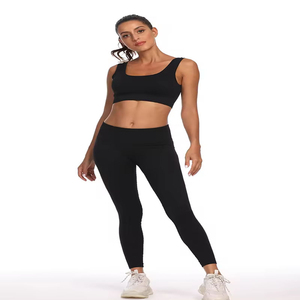 Conjunto de Yoga de 2 Piezas para Mujer, Secado Rápido, Transpirable, Resistente al Viento, Spandex/Poliéster, Ropa Deportiva con Logotipo Personalizado, Ropa de Entrenamiento de Alta Calidad - Product Image 5