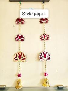 Chaîne perlée de Lotus indienne traditionnelle 3.5 pieds pour mariage et maison décorations de Pooja toile de fond suspendue avec Design Ganpati - Product Image 3