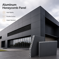 Panneau en nid d'abeille en aluminium AHP gris argenté avec revêtement PVDF personnalisé, résistant à la décoloration, qualité extérieure pour mur extérieur de villa