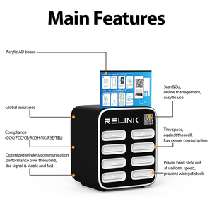 Estación de alquiler de Banco de energía con código QR de 8 ranuras-Compatible con múltiples dispositivos, operación autónoma 24/7, diseño duradero y que ahorra espacio - Product Image 3