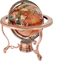 MS INC – carte du monde en métal Orange, Globe pour la maison, le bureau, l'école, l'enseignement, pour les étudiants