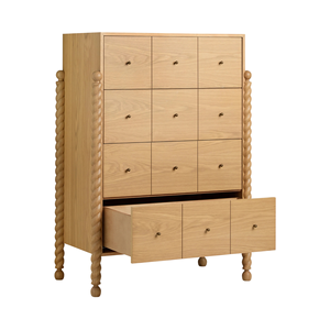 ตู้เก็บของไม้เนื้อแข็งทรงสูง ดีไซน์ขาบิด สำหรับห้องนั่งเล่น ห้องนอน - Product Image 2