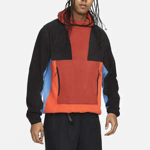 Sweat à capuche oversize en polaire imperméable pour homme, uni, avec poche zippée et manches longues - Product Image 1