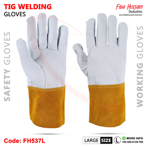 Gants de soudage TIG pour hommes 12 centimètres en cuir de chèvre pouce droit en cuir de vachette - Product Image 5