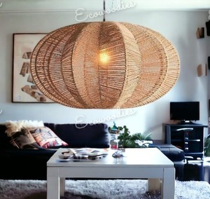 Gran oferta, lámpara colgante de ratán hecha a mano de bambú Natural, decoración moderna, lámpara tejida para apartamento, dormitorio, sala de estar para Hotel - Product Image 2