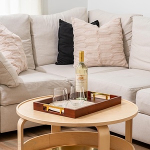 Plateau de service et de rangement en bois de qualité supérieure avec côtés surélevés et poignées ergonomiques pour cuisine, salle à manger, table basse, décoration intérieure - Product Image 3