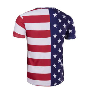 USA drapeau fabrication lourd t-shirt hommes sur grande taille t-shirts hommes impression logo USA taille polyester streetwear t-shirt - Product Image 4