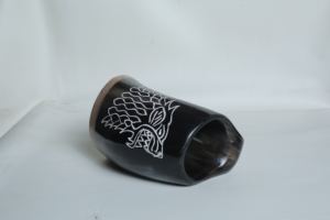 Haute qualité Royal droite conception de noël petit Viking corne à boire tasse fabriqué à la main naturel Double Base sculpté nautique - Product Image 2