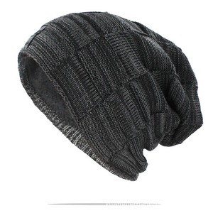 Gorro de invierno cálido de talla grande para exteriores, gorro de lana para hombre y mujer, gorros de ganchillo elásticos informales, gorro para hombres y mujeres - Product Image 3