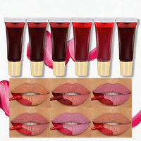 Glaçure à lèvres mate hautement pigmentée 5ml Formes d'huile de tache à lèvres brillantes Caractéristique détachable laissant la couleur de base visible