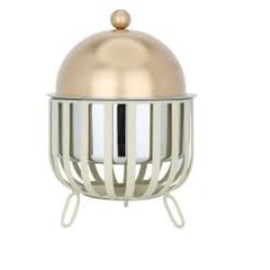 Casseroles isolées de finition avec revêtement en poudre personnalisées servant une marmite avec couvercle plaqué or pour le stockage des aliments - Product Image 3