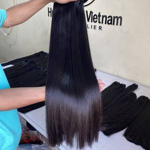 ส่วนต่อผมแบนสีดำเต็มรูปแบบ,ผมทอสองชั้นแข็งแรงและบางมัดผมมนุษย์บริสุทธิ์ - Product Image 6