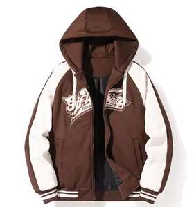 Hombres logotipo personalizado béisbol sudadera chaqueta fábrica al por mayor suelta Casual Varsity deportes blusa para las estaciones de primavera - Product Image 1