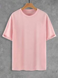 Camiseta de Cuello Redondo para Hombre, Diseño Personalizado, Color Sólido, Doble Algodón Jersey, 100% Algodón Tejido, Ropa Casual - Product Image 6