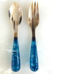 Premium Buffalo Horn Salad Server Set Eco-Friendly Dishwasher <b>Safe</b> Salad <b>Tools</b> for Home Kitchen Weddings Parties Stylish Durable - Product Image 4