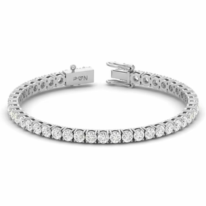 Bracelet tennis pour femme en or 14 carats et diamants ronds classiques naturels - Product Image 1