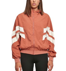 Nuevo estilo de moda, ropa activa personalizada para exteriores, chaqueta cortavientos para mujer, Top corto con paneles, chaqueta cortavientos impermeable de nailon - Product Image 5