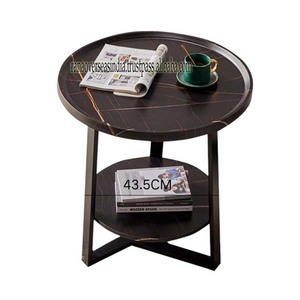 Table basse en bois et métal de qualité supérieure Table de chevet ronde de luxe pour une utilisation baie vitrée et balcon à bon prix - Product Image 6