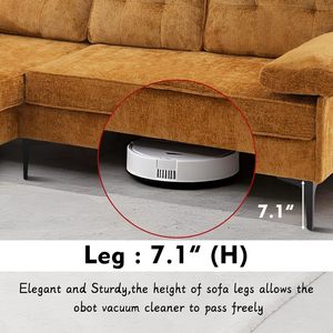 Moderna ciniglia a forma di L divano sezionale convertibile reversibile Chaise longue allungabile a 3 posti per piccoli appartamenti e soggiorno - Product Image 6