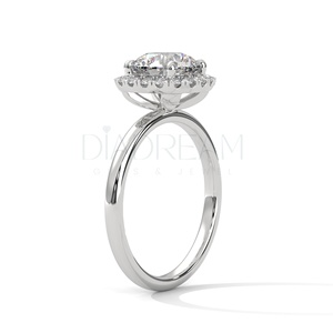 Latest <b>Fashion</b> Designer 925 Sterling Silver Halo Setting Round Cut Moissanite Diamond <b>Ring</b> Jewelry <b>for</b> <b>Women</b> High Quality - Product Image 5