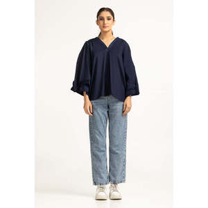 Top Adelgazante para Mujer WM-BLS-WS24-107 Estilo Vintage con Logotipo Bordado, Chifón, Tejido de Algodón, Talla XL, Corto, Verano-Otoño - Product Image 4