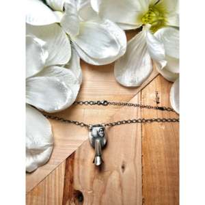 White Buffalo & Sterling Silver Necklace Navajo-<b>Crafted</b> Cultural Collectible Jewelry - Product Image 2