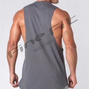 Camiseta sin mangas de punto personalizada para gimnasio, camiseta de poliéster/algodón con músculos, transpirable, sin mangas, para entrenamiento - Product Image 3