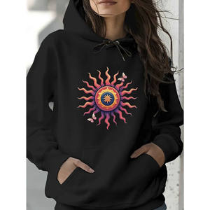 Kinitwear เสื้อสเวตเตอร์สวมหัวสำหรับผู้หญิง, เสื้อฮู้ดมาตรฐานสีเดียวสำหรับใส่สบายในฤดูหนาว/ฤดูใบไม้ร่วง - Product Image 1