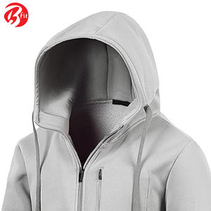 Men's Customizable Logo Design Cotton Fleece <b>Hoodies</b> Comfortable With Zipper for Winter Plain Dyed Style - Product Image 5