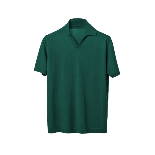 Best italian quality Merino Wool Extrafine Shirt green colour for Men