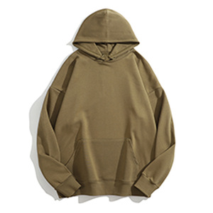 เสื้อฮู้ดดี้ผู้ชายผ้าฝ้าย 100% ทรงโอเวอร์ไซส์ สีพื้น สำหรับฤดูใบไม้ร่วงและฤดูใบไม้ผลิ เนื้อผ้าหนานุ่ม สวมใส่สบาย รับสกรีนโลโก้ตามแบบ - Product Image 4