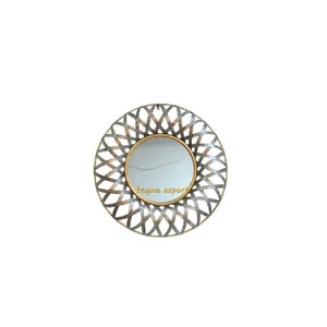 Artesanía de metal antiguo acabado metal hierro pared espejo para decoración de pared de lujo precio al por mayor pared espejo decorativo hogar - Product Image 6