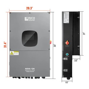 อินเวอร์เตอร์ไฮบริด RICH SOLAR NOVA 12K 220V แบบรวมศูนย์ DC AC สำหรับระบบโซลาร์เซลล์ - Product Image 3