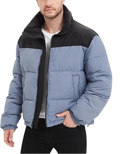 Men's Puffer <b>Jackets</b> Winter Warm Casual Thick Full Zipper Custom Logo Outerwear Bubble Puff <b>Jackets</b> - Product Image 1