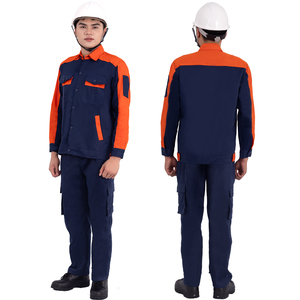 Conjunto de uniformes industriales transpirables de dos piezas Material de algodón y poliéster para trabajo - Product Image 4