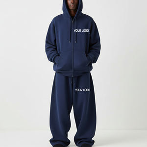 Custom Made Loose Fit Heavyweight 100% Cotton 420 Gsm Boxy Fit Hoodie & Jogging Sweatpants Breathable Fashionable Sweatsuit - Product Image 4