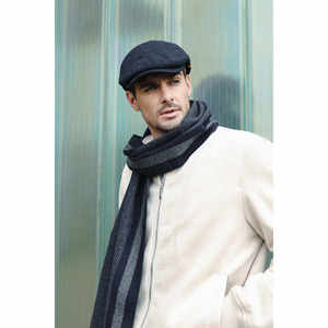 Men's <b>Black</b> Wool <b>Scarf</b> Soft Seasonal Long Loafers Color Block Striped Detailed Knitwear - Product Image 5