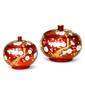 Jarrón Decorativo de Laca Hecho a Mano para Almacenamiento en la Cocina, Mesa, Baño y Decoración del Hogar - Product Image 1