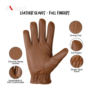 Gants de conduite d'hiver personnalisés de haute qualité pour jeunes Gants en cuir bon marché Bonne protection - Product Image 4