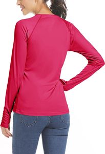 UPF 50 + Venta al por mayor de secado rápido ropa de protección solar señoras pesca camisetas correr mujeres Anti-UV camisa de manga larga con capucha - Product Image 5