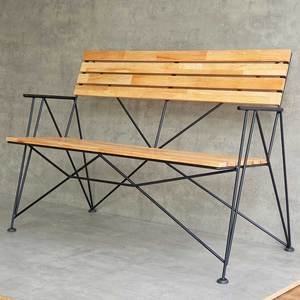 Artistic Iron Frame <b>Bench</b> with 1.2m Length GBD020 Industrial Style Patio <b>Bench</b> Cast Iron Rubber <b>Wood</b> for Exterior Use for Parks - Product Image 3