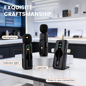 Deux microphones sans fil à pince pour l'entretien et l'enregistrement, son clair - Product Image 3