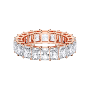 Anillo de banda de eternidad de diamantes de corte radiante de moissanita de 5,00 quilates de quilates hecho en oro sólido de 10K,14K,18K - Product Image 1